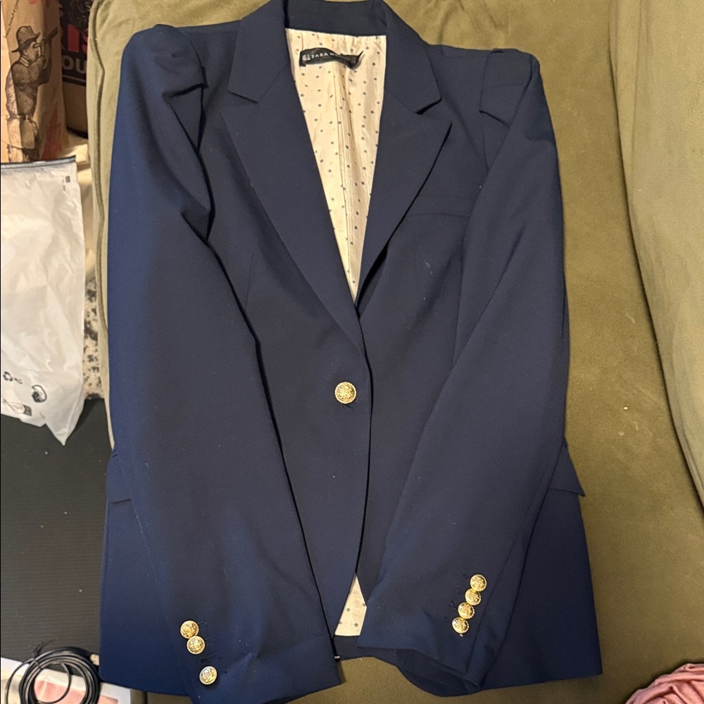 Zara Woman Navy Blazer M